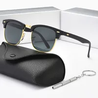 Luxury Designer Sunglasses Inspired Classic Half Frame Horned Semi-Rimless Mens Womens Fashion Sunglasses Polarized Retro Eyewear