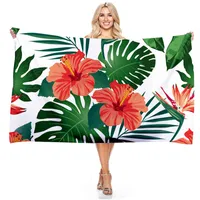 Grote vierkante bloemen bedrukt strand handdoek buiten superfijn fiber deken microfiber bad handdoek abtechte yoga mat reizen badstof handdoek