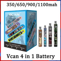 100% Original VCAN-Batterie 350mAh 650mAh 900mAh 1100mAh-Vape-Kartuschen 510 Thread 4 in 1 Boxen Evod Vision Spinner Cookies Backwoods Rechtsanzeige
