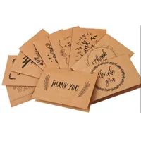 18 Stijl Blank Thank You Paper Cards Opmerking Enveloppen Groet Wedding Party Reception Crafts Y0224