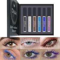 DNM-farbige Mascara 6pcs / set wasserdichte bunte Wimpern mit Charme lauter Lautstärke Mascaras für Farbe Wimpernauge Make-up