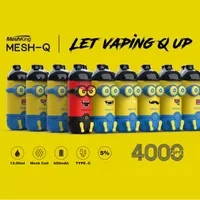 Meshking Mesh-Q 일회용 vape 전자 담배 만화 디자인 4000 퍼프 vapes 펜 12 ml 사전 채워진 메쉬 코일 기화기 포드 650mAh 충전식 배터리 모드
