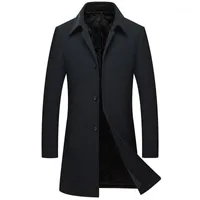 Manchas de lã masculina Kegzeir Inverno longo sobretudo homens Quente espessa peapoat mistura casual casaco slim casaco plus size palto erkek alta qualidade1