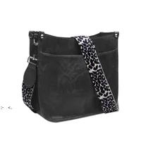 Borsa a forma di leopardo PU in pelle solido color crossbody bag leopardi stampa cinturino a spalla borse retrò borse moda borse da modo rre10403