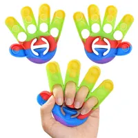 2 in 1 Silicone Sensory Finger Hand Grip Fidget Toys Antistress Push Bubble Ball Games Simple Dimples Extrusion Decompression Toy 2696