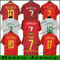 1998 2010 Retro Ronaldo Soccer Jerseys Home Figo Nani 2002 2004 Wiedergabeversion Jersey 16 Vintage Pui Costa Quaresma J.Moutinho R. Meireles Classic Unifom