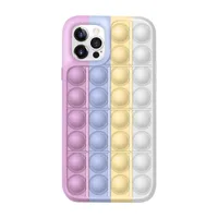 Rolig Fidget Rainbow Toy Game Push Bubble Silicone Phone Fodral för iPhone 11 12 Pro Max Designer Case