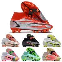 2023 Nyaste Mercurial Superfly 8 Pro AG Football Shoes Högkvalitativ svart vit röd CR7 Mbappe Mbappe Soccer Cleats stövlar utomhusstorlek39-45