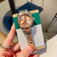 Lüks Kadın Saatler Üst Marka Tasarımcısı Elmas Altın İzle Paslanmaz Çelik Band Kuvars Saatı Bayanlar Kız Valentine's Mevcut Noel Anneler Günü Hediye