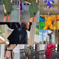 QRWR-TRAJE informel Para Mujer, Conjuntos de Pantalones Cortos de Dos Piézas Conc Cinturon, Chandal Deportive Holgado de Moda 2021 x0612