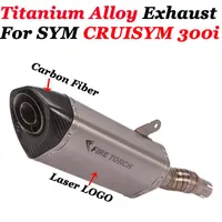 Slip On för Sym Cruisym 300i 2021-2021 Motorcykel Titanium Alloy EXHAUST MODY FRONT MODELL LINK PIPE Escape Muffler DB Killer System