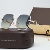 wholesale Vintage Sunglasses Women With Bag Twin Beams Round Glasses Brand Designer Metal Frame Shades Sun glasses