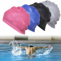 성인 남성 여성을위한 수영 모자 방수 실리콘 수영장 모자 여성 긴 머리