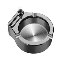 Ashtray Multifunctional Metal Match Lighter 2 IN 1 Stainless Steel Cigarettes Ash Tray Creative Decorative Cigar Crafts Smoking Accessories