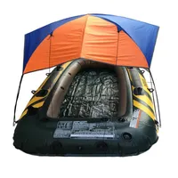 Tendas e abrigos de barcos infláveis ​​Acessórios de caiaques de pesca Sun Shade Rain Canopy Kit de veleiro Tide capa superior 2-4 Pessoas abrigo