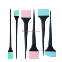 Farben Care Styling -Werkzeuge Produkte 6pcs Salon Haarf￤rbung Farbfarbe Farbpinsel Kamm Mischung Tint Kit Sile Drop Lieferung 2021 qi4zj