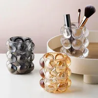 Boîtes de rangement Bacs Creative Glass Maquillage Brosses Porte-stylo Eyeliners Eyebrow Boîte à crayons Conteneur Vanity Cosmétiques Organisateur