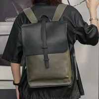 جديد خمر حقيبة الكورية نمط أزياء رجالي حقيبة سفر ظهره مجنون الحصان بو سعة كبيرة طالب مدرسية حقيبة كمبيوتر