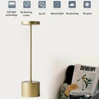 Lampy stołowe Akumulator Lampa Kryty Oświetlenie Metalowe Biurko 2-poziomowe Jasność Night Light Sunterstand Bedside Do Sypialni