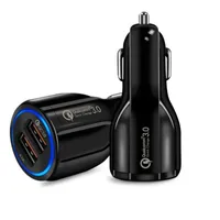 Quick Charge 3.0 Car Charger For Mobile Phone Dual Usb Car Charger Qualcomm Qc 3.0 Fast Charging Adapter Mini Usb Car Charger