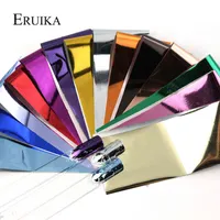 10pc Eruika 14 stks Bedelfolies voor Nail Holografische Transfer Folie Wraps Sticker Decals Sterry Paper Manicure Decor Set Nail Art Tips Y1125