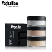 3 colores maquillaje suelto polvo Transparente acabado polvo impermeable soplo de cosmética para la cara de acabado con hojaldre en stock.