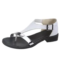 Sandals Fashion Women Clip Toe Flat Bottom Haps Print Comfortable Roman Shoes