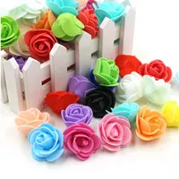 500 sztuk / partia Mini Pe Foam Rose Flower Head Sztuczne Róża Kwiaty Handmade DIY Ślub Dekoracji Domu Świąteczne Dostawy 1500 T2