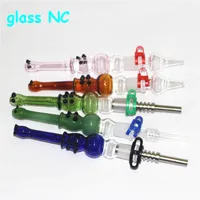 hookahs Green White Purple Blue Black Nectar Collector Glass Pipes Kit with quartz Tip Titanium Nail 14mm Inverted Nails Smoking Pipe