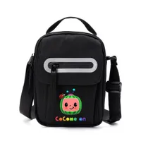 New 2021 Cocomelon Bags Pack Cartoon Satchel Crossbody Shoulder Bags with Plush Avocado Doll Pendant Key Holder Travel Sport Knapsack Wholesale
