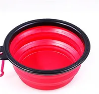Silicone Fold Dog Bowls met QuickDraw Ring Draagbare Dog Servies Feeders Diners Voedselkommen Dierenbenodigdheden Drop Ship 512 S2