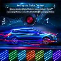 LED Bar Lights RGB Muziek Ritme Interieur Decoratie Sfeer Strip Offroad Auto Kleur Veranderende Lamp Kits 9LEDS 12LEDS 18LEDS