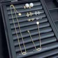 75% OFF Outlet Online Clip high Earrings women's thin simple 2021 Mini chain family new ear pearl necklace version letter