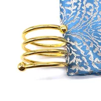 12pc / set middag lunch silver guldpläterad servett ring spänne middag dekorativa knäppta porslin för els barer butiker ringar