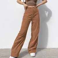 Sagace عارضة السراويل الفضفاضة جان فام 2021 ربيع جديد أزياء جينز النساء السراويل الصلبة منتصف مخصر واسعة الساق السراويل مستقيم H0908