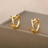 Stud roestvrij staal 26 A-Z eerste letter oorbellen ronde zoete alfabet naam piercing sieraden pendientes brincos