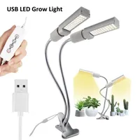 Grow Lights Full Spectrum Dual Head USB Timer LED Lamps Indoor Plants Flower Phyto Light Hydro Lamp Growth Growbox Veg Bulb Clip Holder