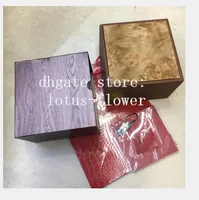 Lotus-Flower 시계 브라운 박스 광장 럭셔리 PP 시계 상자 오순절 소책자 카드 태그 및 영어 11