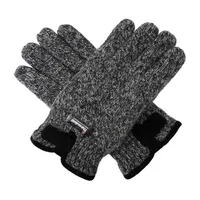 Bruppiver Herren Woll-Strickhandschuhe mit warmem Thinsulat-Fleece-Futter und dauerhafter Leder-Palm 211224