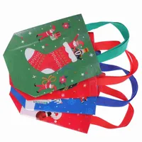 12 adet Noel Dokunmamış Hediye Çantaları Pratik Şeker Sarma (Çeşitli Renk)