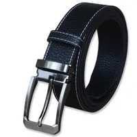 Gran tamaño 130-150 cm Cinturón de hombres 100% Cinturones de cuero genuino de cuero Correa de marca negra Pon macho Hebilla Fancy Vintage Cowboy