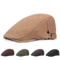 قبعات القبعات القابلة للتعديل في الشمس ذروة غمامة الرجال القبعات gatsby هيرنينجبون الصلبة الخريف القبعات شقة كاب 2021