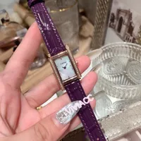 Nueva moda mujer Cuarzo Reloj CZ Diamante Madre de perla reloj de perlas Dial blanco Geométrico irregular rectangular reloj de pulsera 20 mm