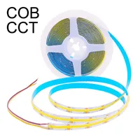 Paski 24 V CCT COB LED Strip Light 5M DC24V 608LED / M Ciepłe białe / elastyczne taśma Dekoracja domu 10mm PCB Ribbon 3034leds