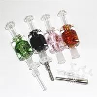 Mini Shisha Flüssigglycerin im Schädel -Nektar -Bong -Kit mit Edelstahl -Quarzspitze 14mm Glasrohr Wasser Bongs DAB Rig Rig