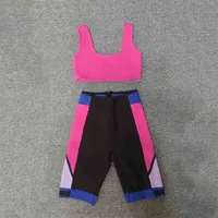 Pantaloncini a vita alta Vestiti Ladies Bandage Tight Running Fitness Pants Formazione Sportswear Suit 210525