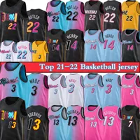 Dwyane 3 Wade Basketball Jersey Jimmy 22 Butler Tyler 14 Herro Bam 13 Adebayo Kyle 7 Lowry Soin Jerseys T-shirt 75th Anniversary