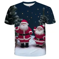 T-shirts T-shirts Barntecknad TEE för pojkar Flickor 3D Tryckt barn Kortärmad Sommar Toppar Barn Jul Gulliga Mode Kläder