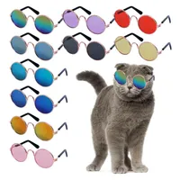 Ropa de perro moda multicolor mascota gafas de sol gato ropa de desgaste de ojos pequeños accesorios POS lindo fresco Vestido de vidrios Suministros