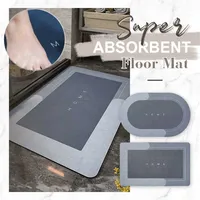 Super Absorbent Bath Mat Textile Quick Drying Bathroom Kitchen Carpet Nonslip Oilproof Easy To Clean Floor Rug Drop 211130